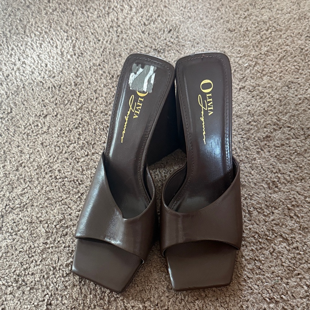 Women's Brown Slide Sandals